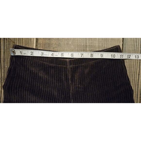 Vintage 90s Equestrian Design Leggings Small Brown Velvet Ribbed Pull On Cuffed - Picture 10 of 12